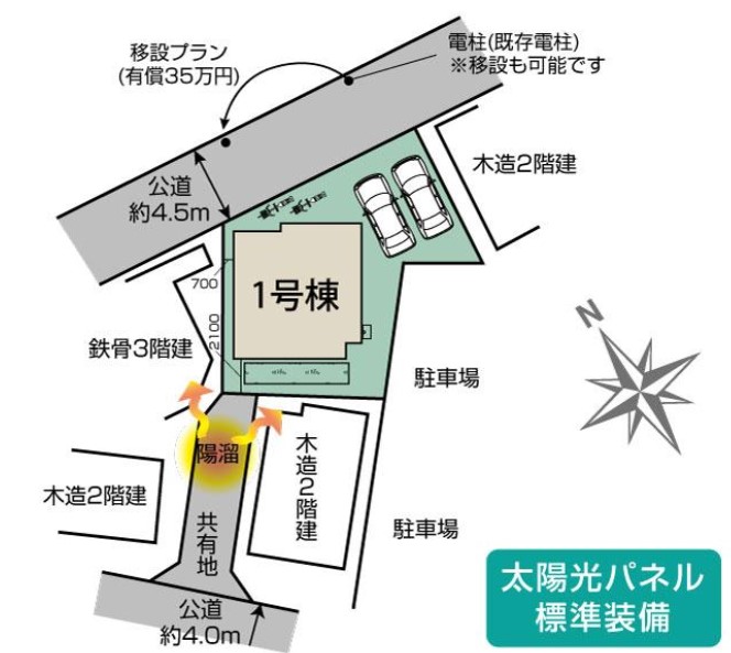 駐車スペース並列２台