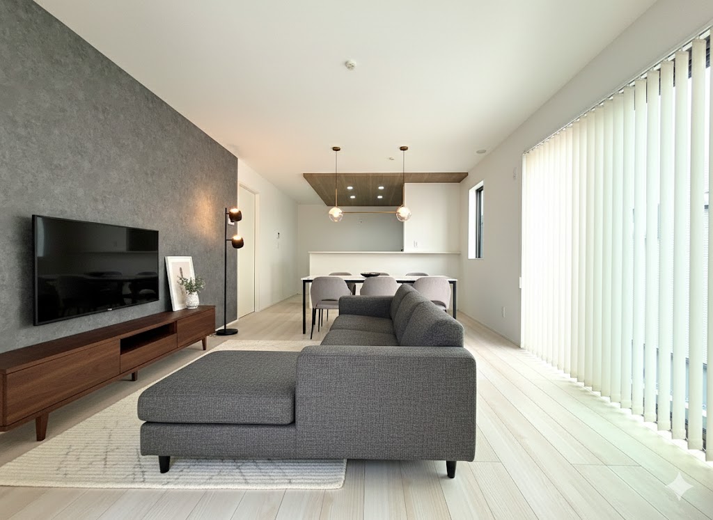 ☆大空間リビングは家族のオアシスへ☆ 毎日家族が笑顔で生活する空間であるリビング。※家具はCGとなります。