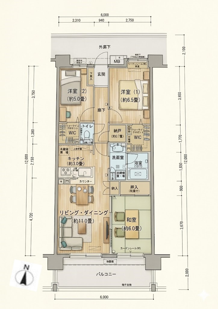６階部分　２，０５０万円